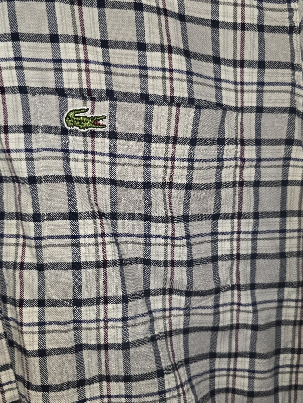 Lacoste 100% Cotton Plaid Button Down Long Sleeve Shirt Men’s Large Regular Fit - Picture 3 of 13